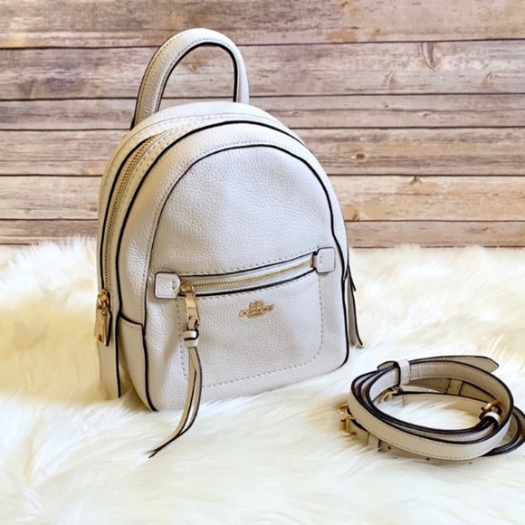 Coach Handbags - Coach Chalk Pebbled Leather Andi Backpack
